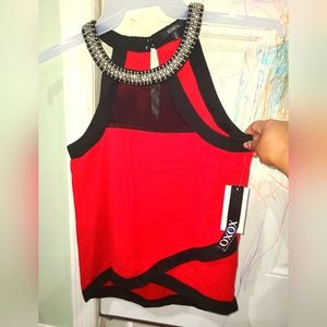 Xoxo red & black top
